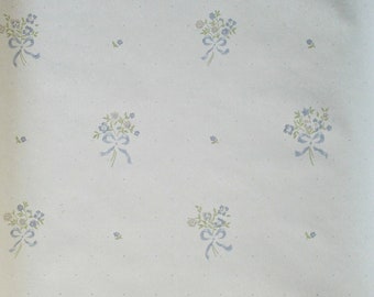 Vintage blue flower bouquet patterns British - Scandinavian wallpaper SOLD BY YARD