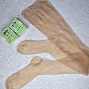Vintage Calze Gi. Bi. Emme 20 DEN Damen Nylon Nahtlos Strümpfe Größe 9 und 10 Für Größe L Zwei Paar