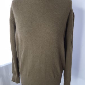 Benetton trui vintage dames maat L wol angora groene haki kleur Made in Italy