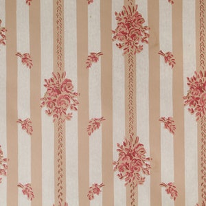 Carta da parati vintage retrò floreale rosa lucida anni '60 VENDUTO tagliato a misura