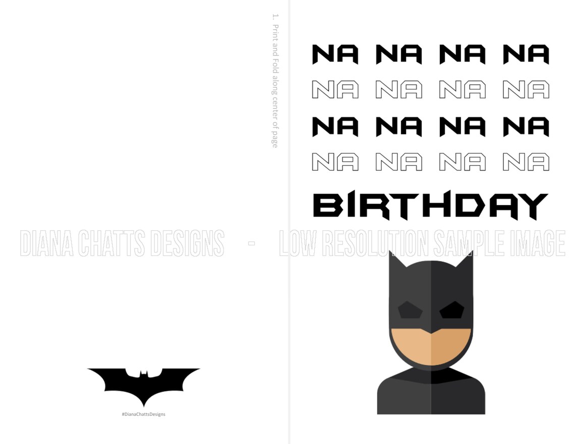 Printable Batman Birthday Card | Etsy