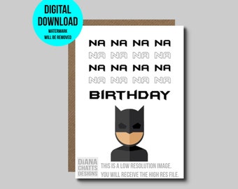 5x7 inches Personalised Joker 1960s Batman birthday card plus envelope. 