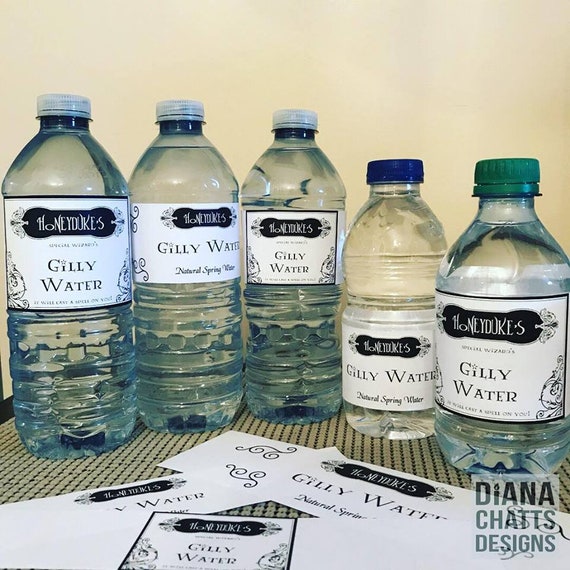 printable honeydukes gilly water bottle labels etsy canada