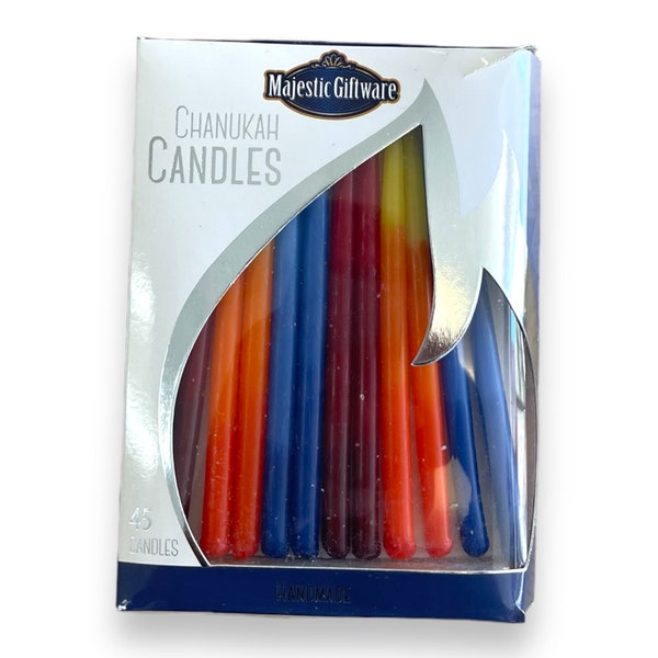 assorted colors Hanukkah Candles - 45 Pack 6" Premium Kosher Wax Candles for Chanukah Menorah