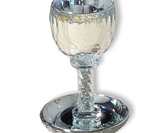 Crystal Kiddush Cup 16 Cm With Stones