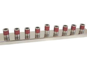 stainless steel Hanukkah Candle Holder menorah chanukiya - red 15 x 30cm for Hanukkah candles