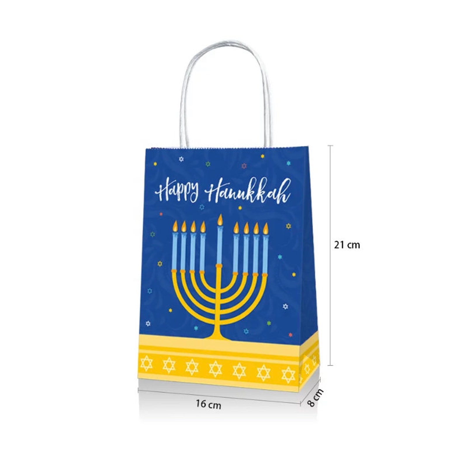 Hanukkah Gift Bags 10 Pack Festive Paper Bags with Colorful Etsy