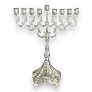 Italian Style Menorah - Available in Silver - 7” wide Perfect design for your Hannukah holiday