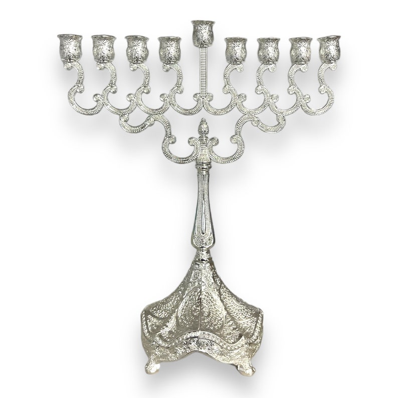 Italian Style Menorah Available in Silver 7 wide Perfect design for your Hannukah holiday image 1