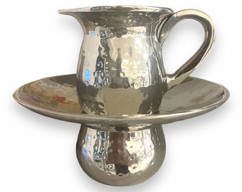 Beautiful 2 parts stainless steel Maim Achronim 12 cm Pitcher with a mini bawl Modern Textured Design