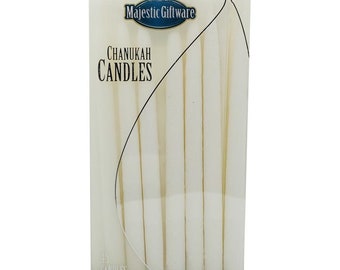 White Hanukkah Candles - 45 Pack Premium Kosher Wax 6" Candles for Lighting Chanukah Menorah