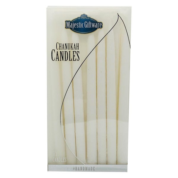 White Hanukkah Candles - 45 Pack Premium Kosher Wax 6" Candles for Lighting Chanukah Menorah