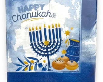 20 pack of Hanukkah paper napkins for Hanukkah table decoration for jewish holiday