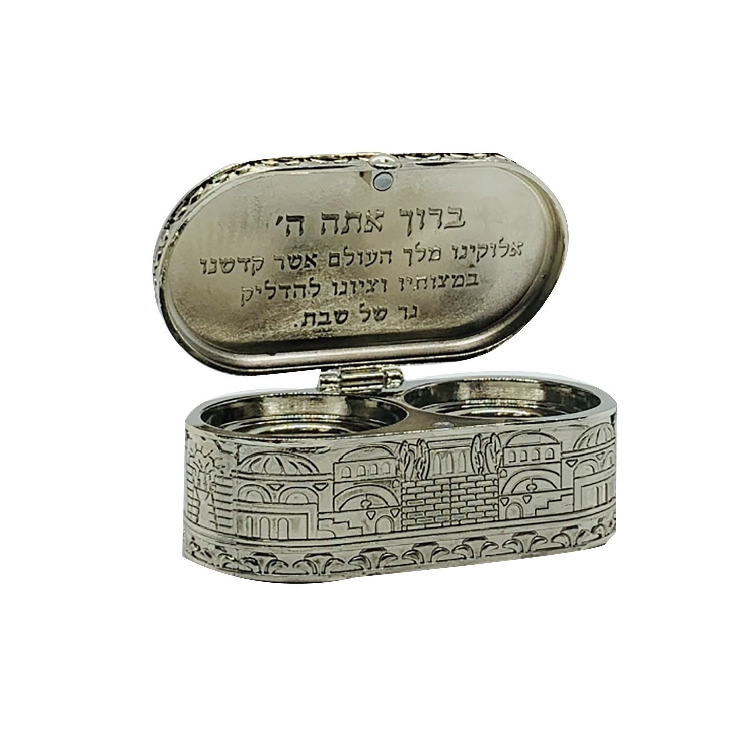 Travel Shabbat Candle Holder Nickel Shabbat Kit in Etsy España