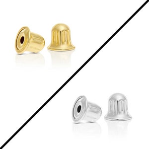 14k Solid Gold Screw Backs Replacement Back Findings - Safety Screw backs, Fits 20 Gauge Studs, By TILO Jewelry