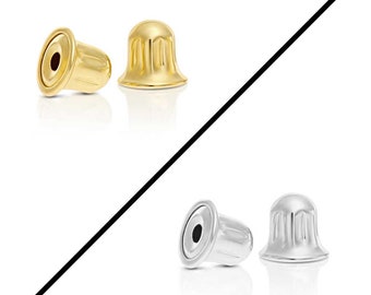 14k Solid Gold Screw Backs Replacement Back Findings - Safety Screw backs, Fits 20 Gauge Studs, By TILO Jewelry