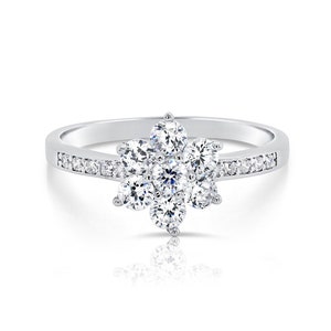 Flower Ring, Sterling Silver Flower Ring, Daisy Ring, Cz Ring, Dainty Ring