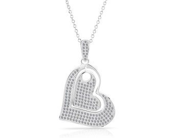 Sterling Silver Double Heart Necklace