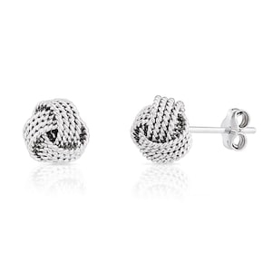Solid Sterling Silver Love Knot Stud Earrings, Braided Twist Style, Love and Friendship Earrings, By TILO Jewelry