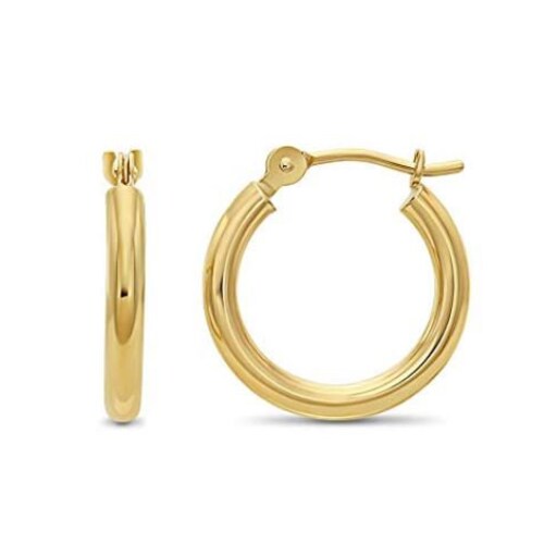 14k Solid White Gold Small Huggie Hoop Earrings 3mm – Made In Italy
