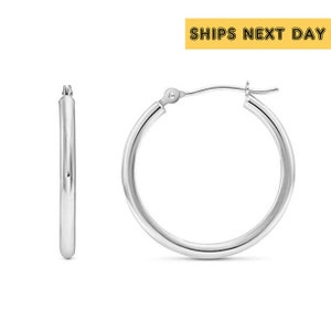 White gold silver hoop earrings new arrivals
