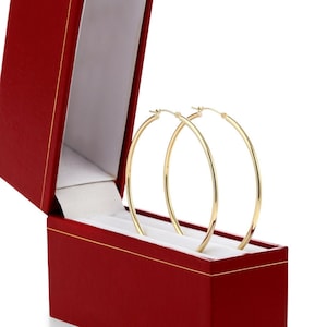 14k Solid Gold Large Hoops, Big Hoop Earrings for Women, 2 inch Hoops, Designed & Made in New York, By TILO Jewelry