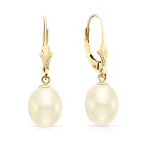 Pearl Earrings in 14k Yellow Gold, Hand Selected Freshwater Pearls, Handmade in the USA