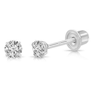 14K White Gold Lab Diamond Stud Earrings, CVD Brilliant-Cut Diamond Studs, Classy Round Diamond Studs, Wedding & Bridal, By TILO Jewelry