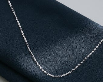 Solid Sterling Silver Cable Chain Necklace, With Secure Spring Ring Lock, 16 18 and 20 inch sizes, By TILO Jewelry