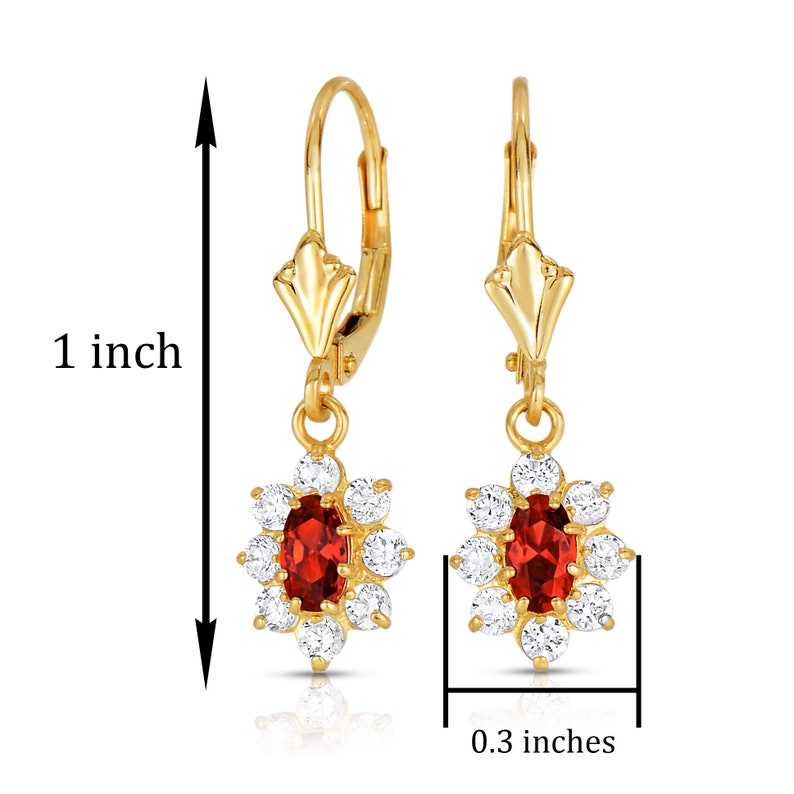 Dangle Flower Earrings Birthstone Jewelry in 14K Gold Birthday Gift Leverback Earrings