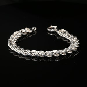 Byzantine Chain Flat Bracelet, Chainmail Jewelry in Sterling Silver, 9&quot;, Unisex