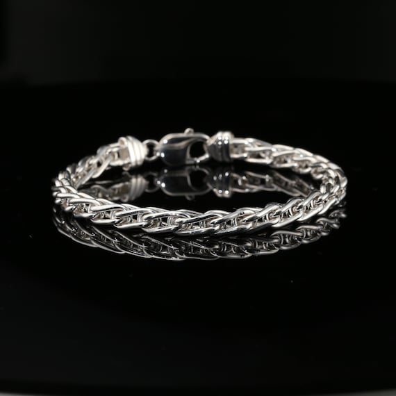 Byzantine Chain Bracelet in Sterling Silver Lobster Lock - Etsy