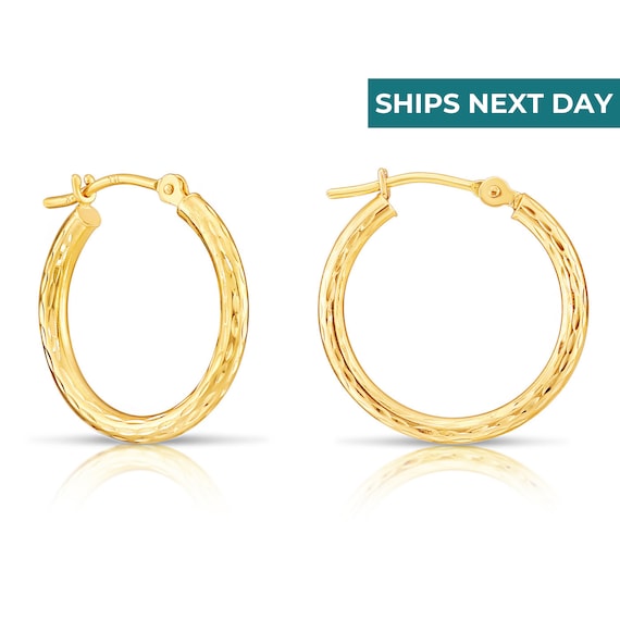 2mm x 22mm Hoops Hoop Earrings 12k Yellow Gold-filled - Made in the USA 2mm x 22mm Hoops Hoop Earrings 12k Yellow Gold-filled - Made in the USA