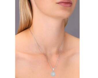Collana A Y Iniziale Argento Con Ciondolo Fiocco Di Neve E Zirconia – Lettera D, Gioiello Donna