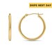14K Gold Round Hoop Earrings, Solid Yellow Gold Shiny Hoops, Classic Jewelry Handmade with Love 