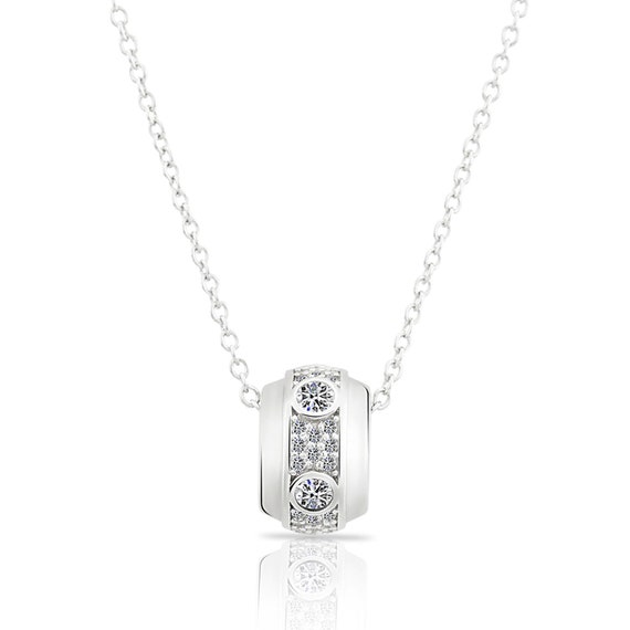 Barrel Necklace Sterling Silver Pendant Cz - Silver Barrel Pendant Necklace Barrel Necklace Sterling Silver Pendant Cz - Silver Barrel Pendant Necklace