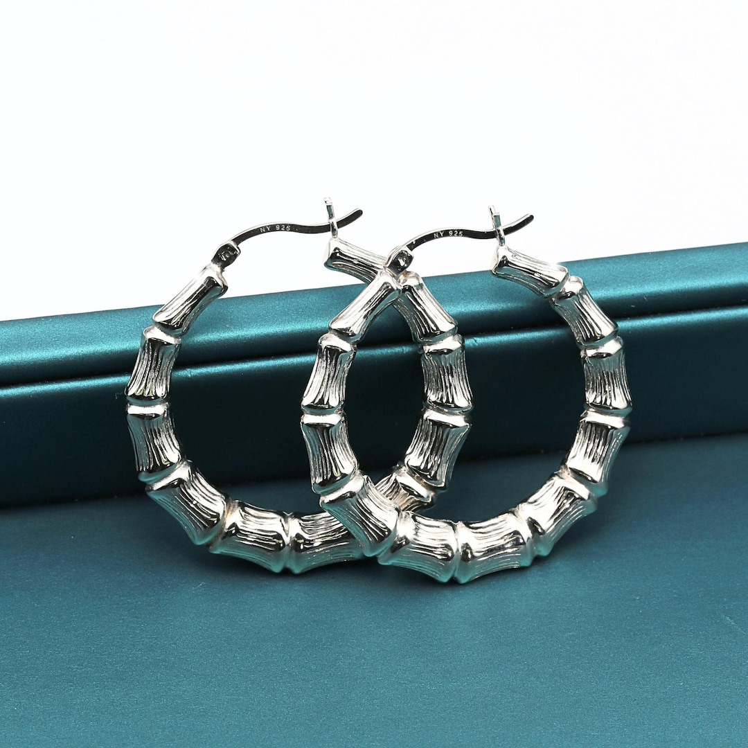 Beige - Handcrafted Round Shaped Bamboo Earrings