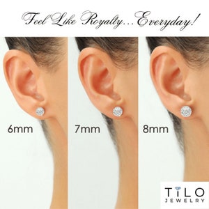 14K White Gold Sparkle Ball Stud Earrings, Hand Engraved Diamond Cuts, By TILO Jewelry image 3