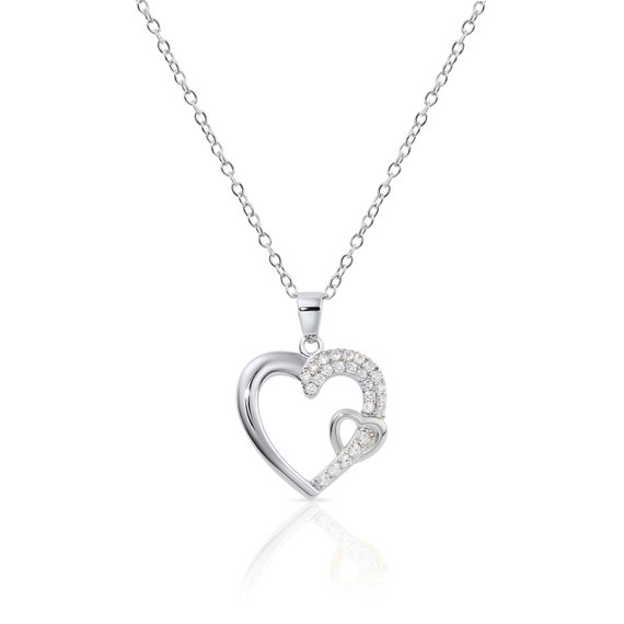 Sterling Silver Heart Pendant Necklace, Gold-tone Love Jewelry, Adjustable - Etsy Sterling Silver Heart Pendant Necklace, Gold-tone Love Jewelry, Adjustable - Etsy