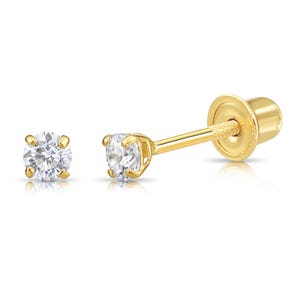 14K Gold Lab Diamond Stud Earrings, CVD Brilliant-Cut Diamond Studs, Classy Round Diamond Studs, Wedding & Bridal, By TILO Jewelry