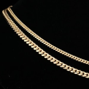 14k SOLID Gold Miami Cuban Chain Necklace, SOLID Real 14k Gold, Made in Italy, Highest Quality, Unisex, Sizes 2.6mm 4mm, By TILO Jewelry
