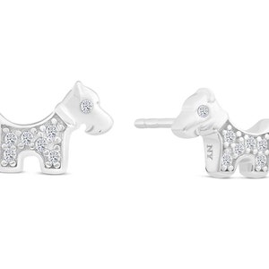 Tiny Puppy Dog Earrings, Pet Stud Earrings in Sterling Silver, Children Earrings, Simple Everyday Studs