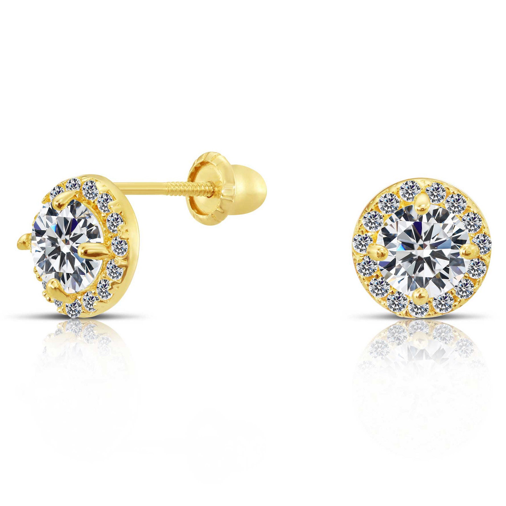 2mm Round Diamond Tiny Stud Earrings in 10k Yellow gold BEST SELLER 2mm Round Diamond Tiny Stud Earrings in 10k Yellow gold BEST SELLER