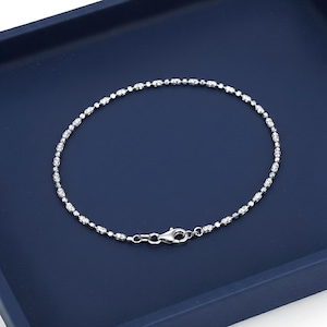 Sterling Silver Diamond-Cut Bead Bracelet, Polished Unique Bead Design, 7" 7.5" 9" 10", Made In Italy, By TILO Jewelry