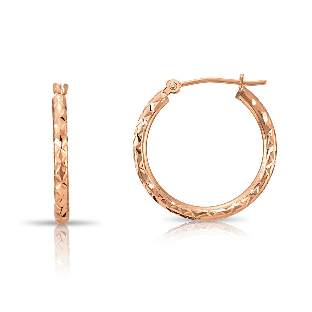 Jack Hoop Earrings in Rose Gold Lavender Crystal