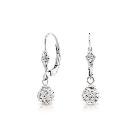 Gemstone Crystal Ball Drop Earrings - sarah-valley.com