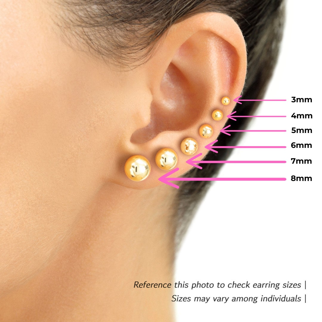18K Yellow Gold Ball Clip On Earrings 18 mm Round Non-Pierced Ears - Ruby  Lane