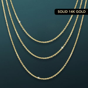 14K Massivgold Seilkette Für Anhänger 0.7 Mm-1.2 Mm - Zierliche