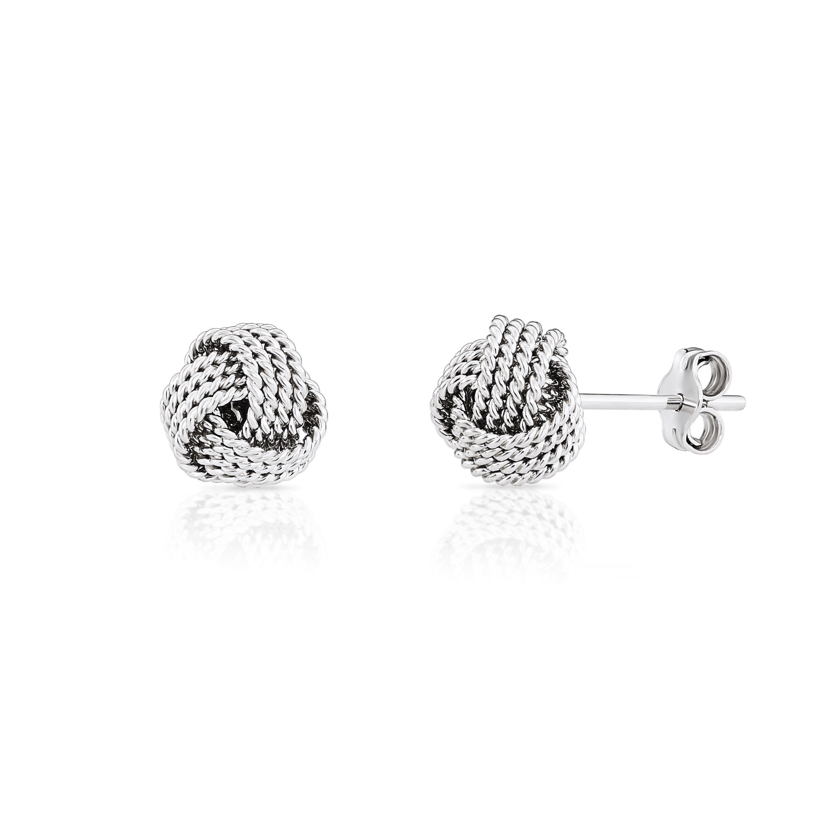 Solide Sterling Silber Liebesknoten Ohrstecker, Geflochtener Twist Stil,  Liebe und Freundschaft Ohrringe, Von TILO