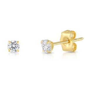 14K Gold Lab Diamond Stud Earrings, CVD Brilliant-Cut Diamond Studs, Classy Round Diamond Studs, Wedding & Bridal, By TILO Jewelry